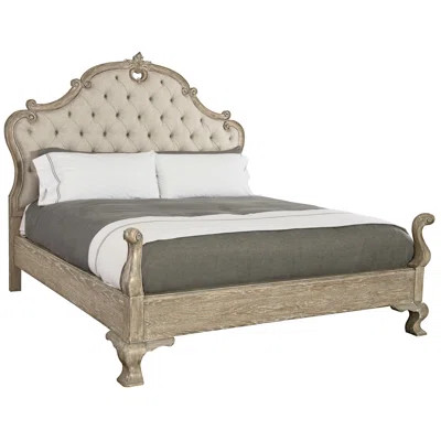 Campania Solid Wood and Upholstered Tufted Bed Bernhardt Size: Queen | Wayfair North America