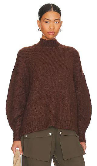 Carlen Mock Neck Sweater in Cocoa | Revolve Clothing (Global)