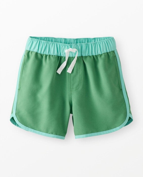 Boys' Stone Green Dolphin Swim Trunks in 100% Recycled Polyester Microsanded - Size Big Kids 12 by Hanna Andersson | Hanna Andersson