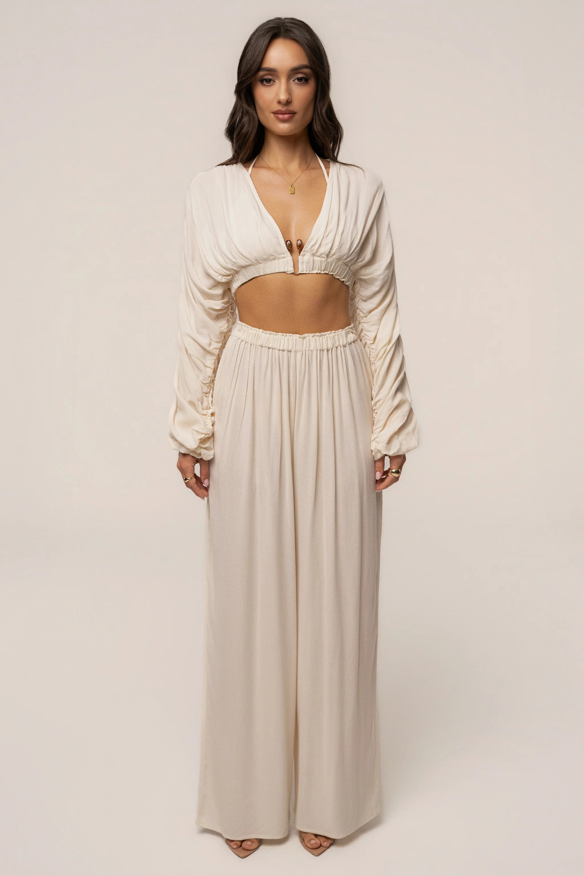 Cream Island Breeze Pant Set | JLUXLABEL US