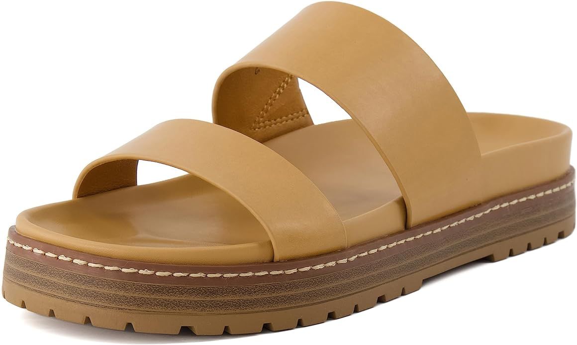 CUSHIONAIRE Women's Noho flatform footbed sandal with +Comfort, Wide Widths Available | Amazon (US)