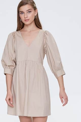 Puff-Sleeve Mini Babydoll Dress | Forever 21 (US)