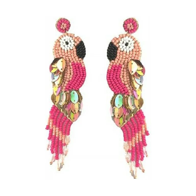 Time and Tru Women's Parrot Earring, Pink | Walmart (US)