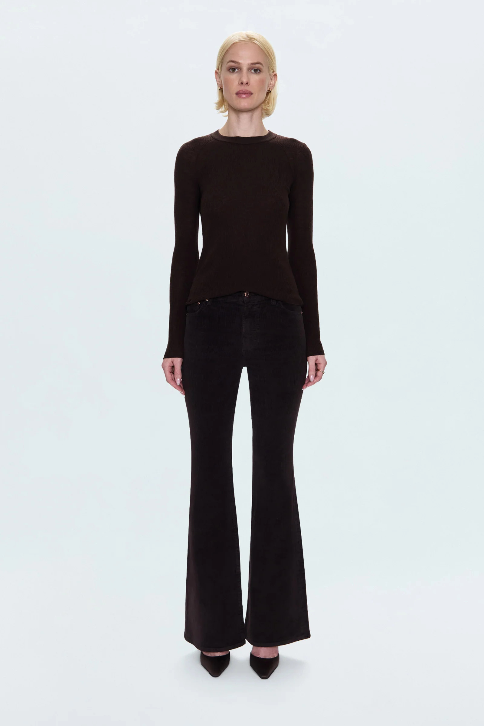 Kinsley Mid Rise Ultra Flare Pant - Mocha | Pistola Denim