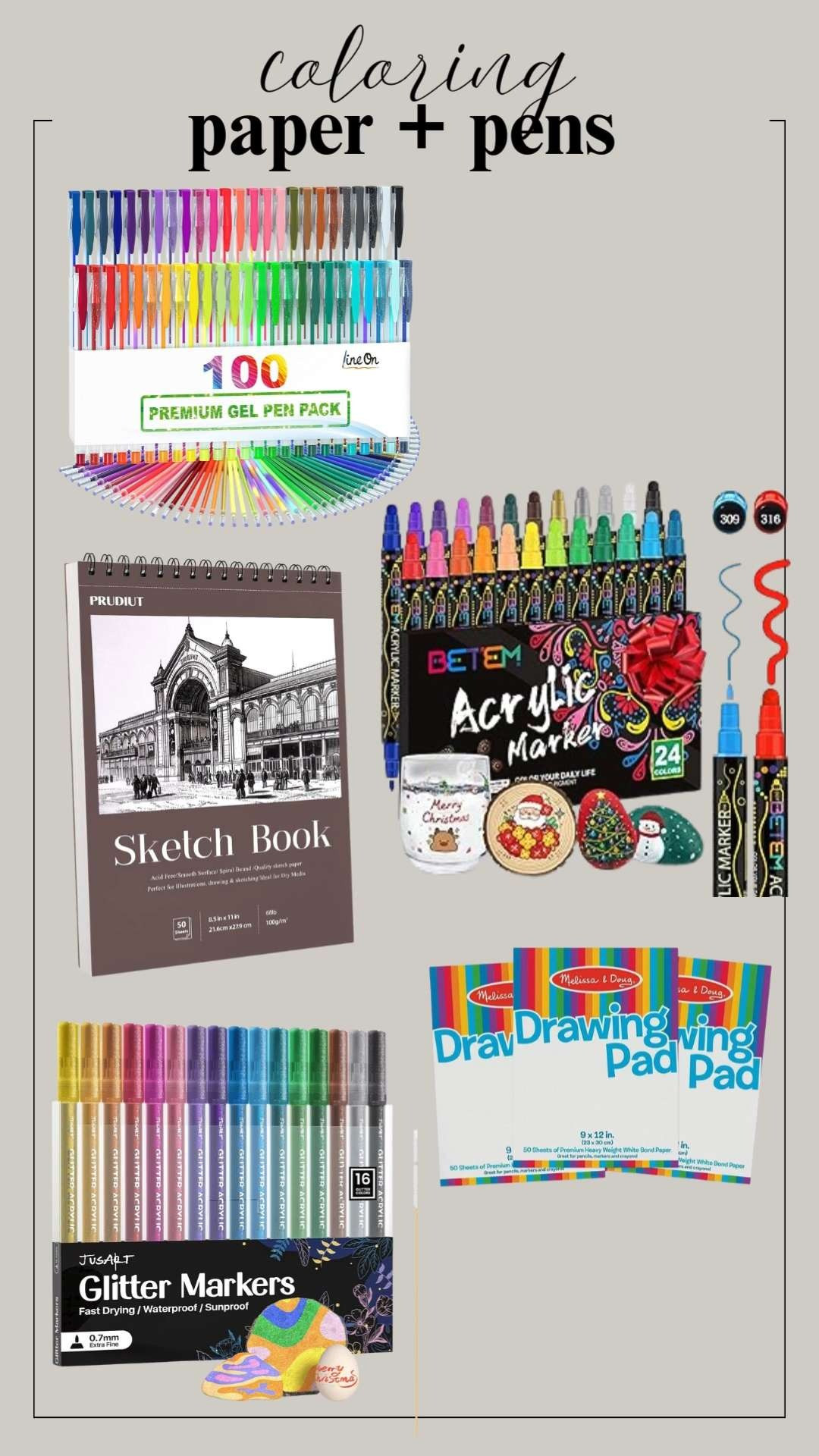 In our house, we can never have too many coloring accessories! These markers, colored pencils, crayons, sketch pads and gel pens will be a huge hit with our kiddos! #kidsgifts #stockingstuffers 

 #LTKGiftGuide #LTKHoliday #LTKKids