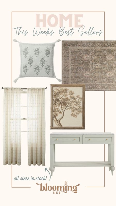 This weeks home best sellers! 

#thebloomingnest #rugs #console table #curtains #pillow #art 

#LTKSale #LTKhome #LTKSeasonal