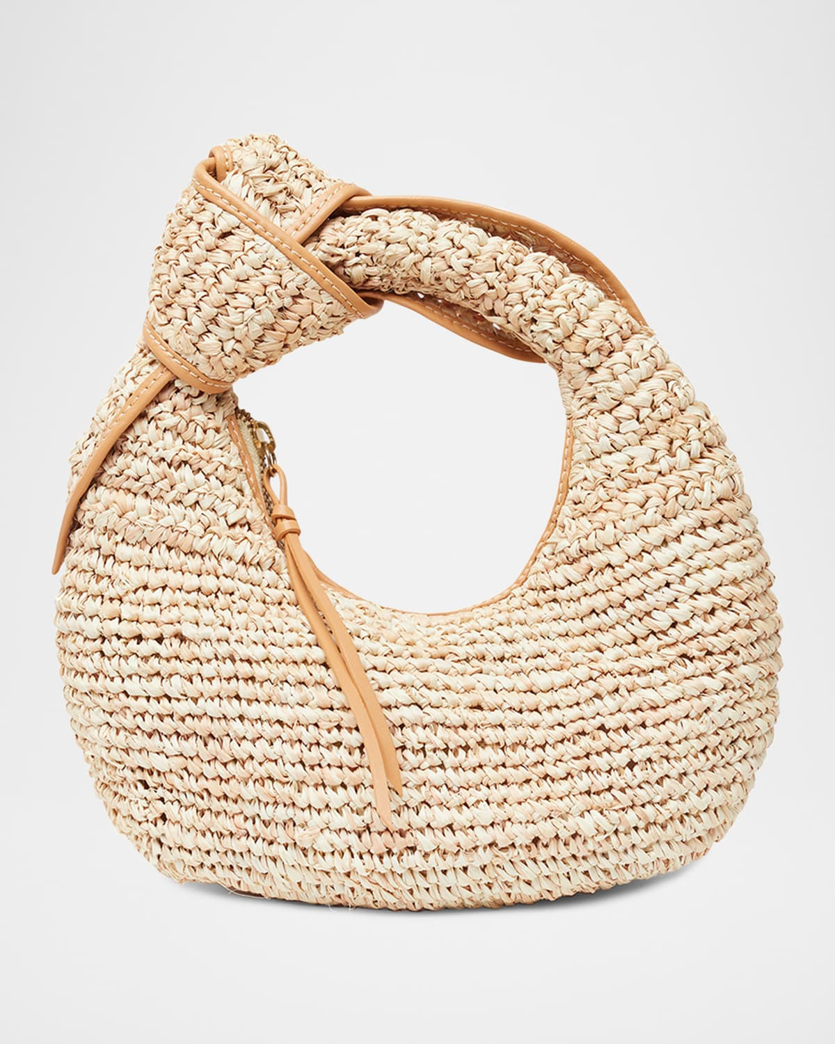 The Josie Knot Raffia Top-Handle Bag | Neiman Marcus