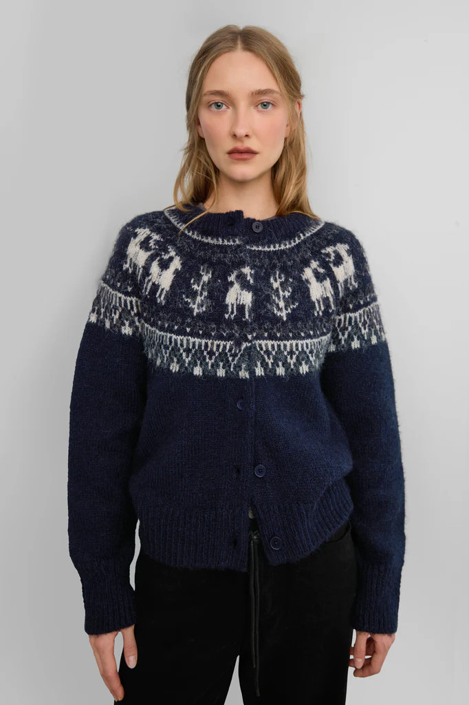 WOOL BLEND FAIR ISLE CARDIGAN | OAK + FORT