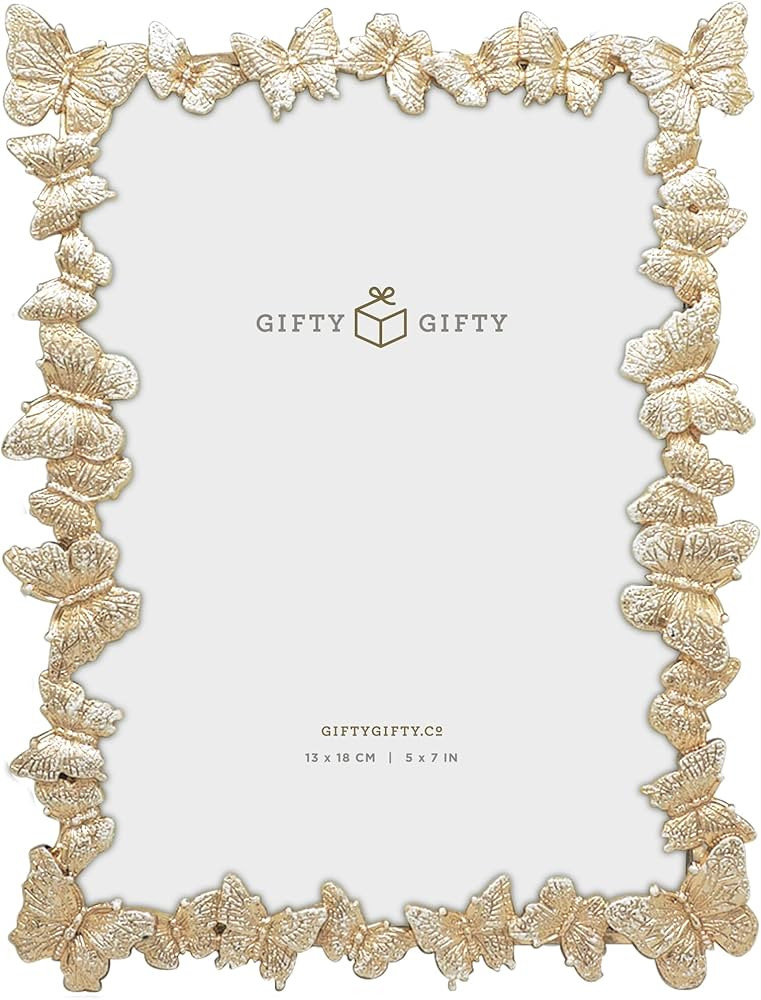 Butterfly Photo Frame 5”x7” For Vertical and Horizontal Display on Tabletops, Home Decor, Wed... | Amazon (US)
