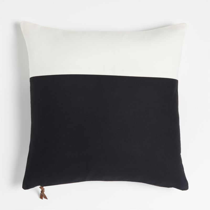 Shinola Mackinac 23" Black and White Outdoor Pillow | Crate & Barrel | Crate & Barrel