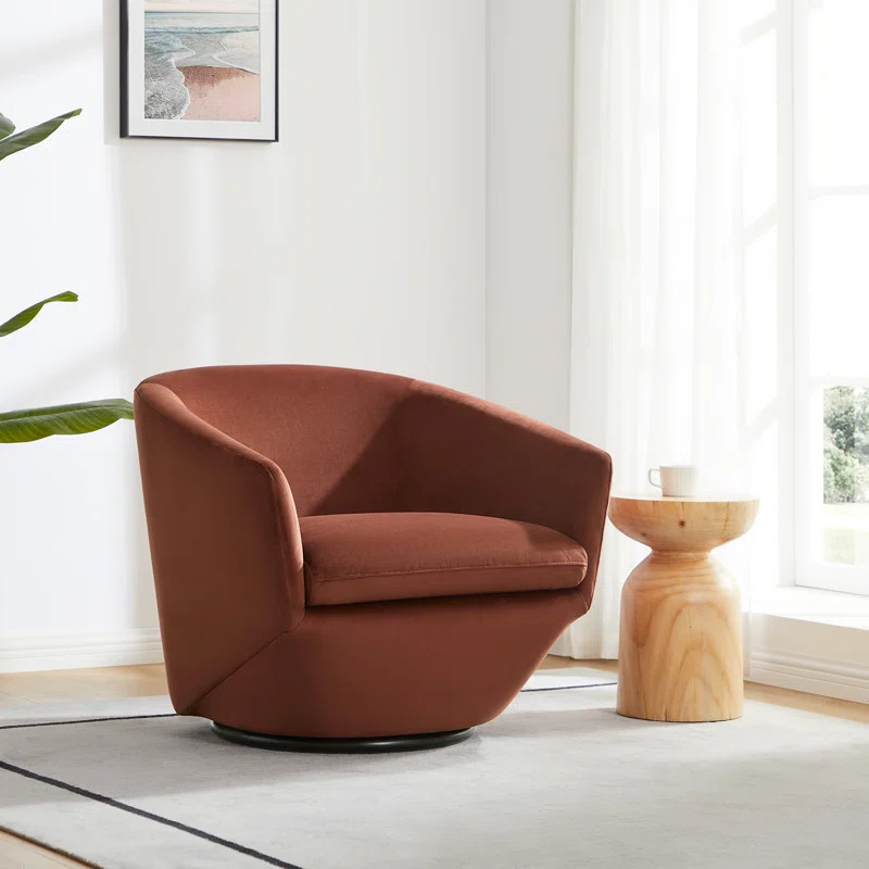 Nirupa Upholstered Swivel Barrel Chair | Wayfair North America