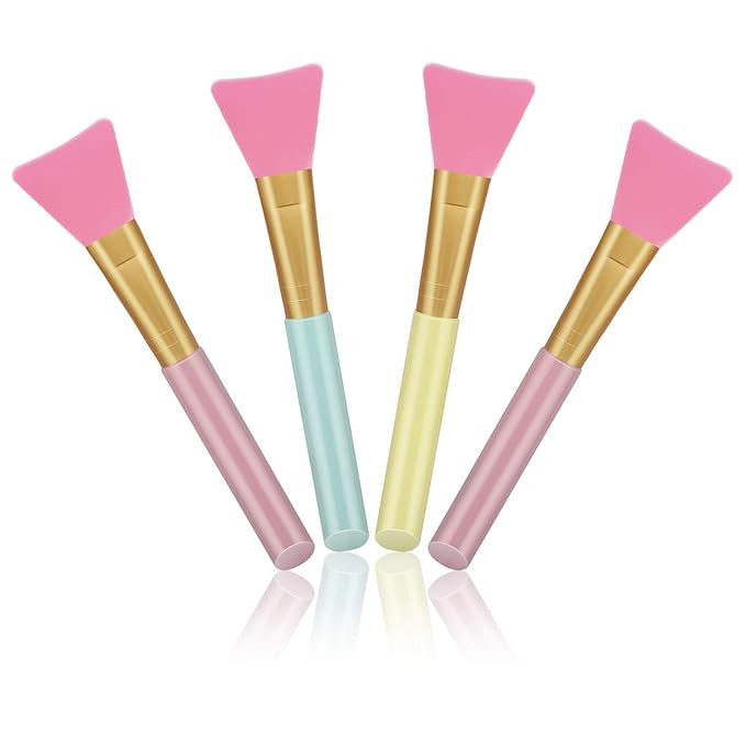 Cuttte 4pcs Silicone Face Mask Brushes, Flexible Facial Mud Mask Applicator Brush, Hairless Moisturi | Amazon (US)