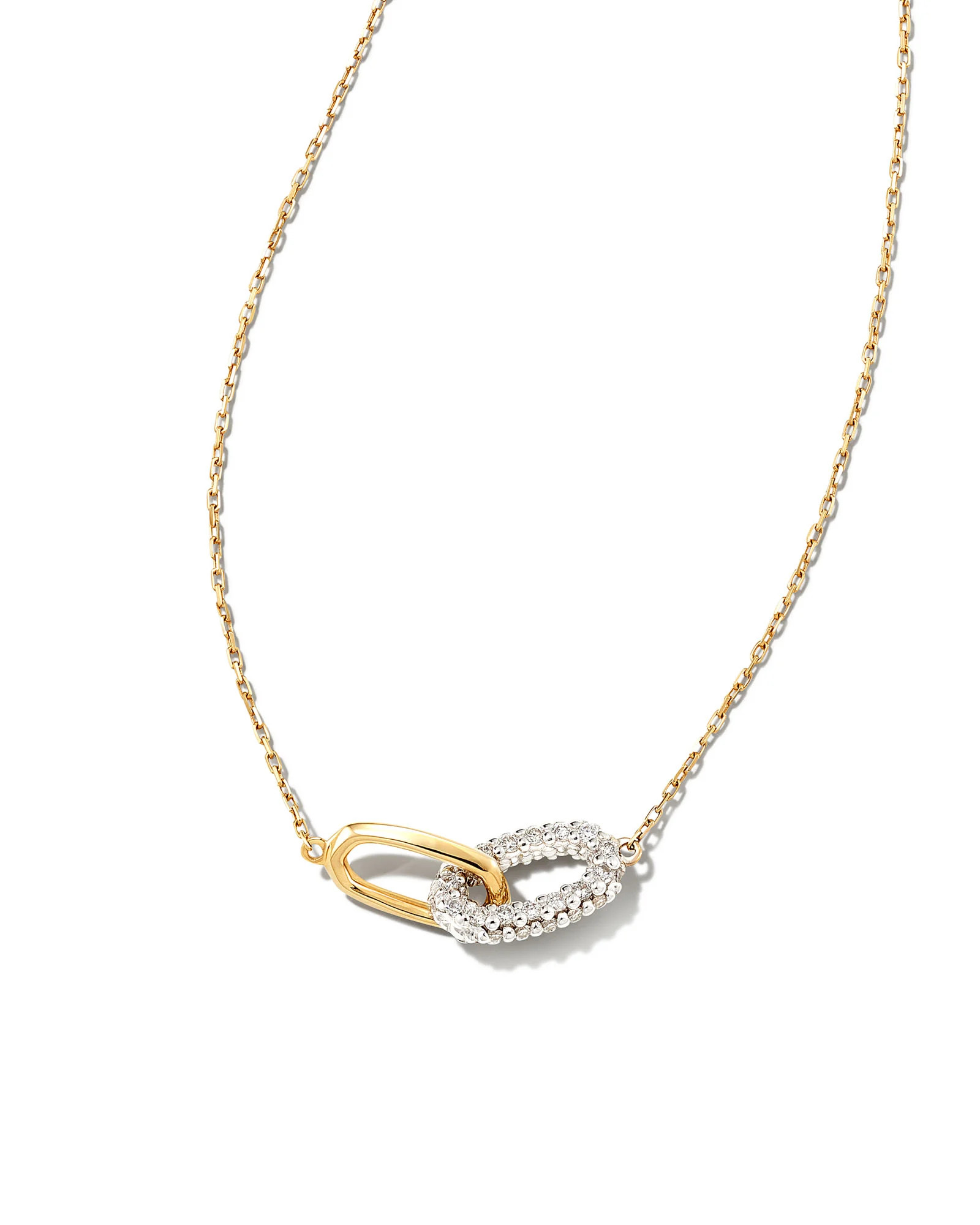 Elisa 14k Yellow Gold Interlocking Pendant Necklace in White Diamond | Kendra Scott | Kendra Scott