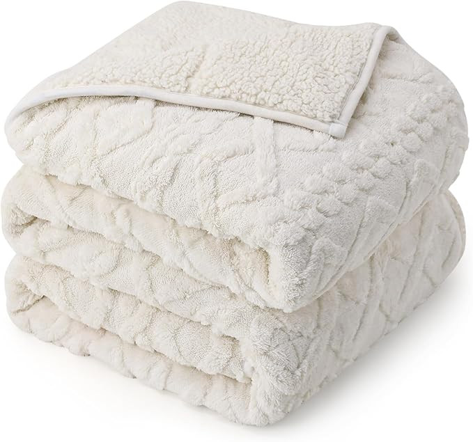 Drewin Weighted Blanket 15lbs Queen Size, Soft and Thick Jacquard Sherpa Heavy Blanket for Calmin... | Amazon (US)