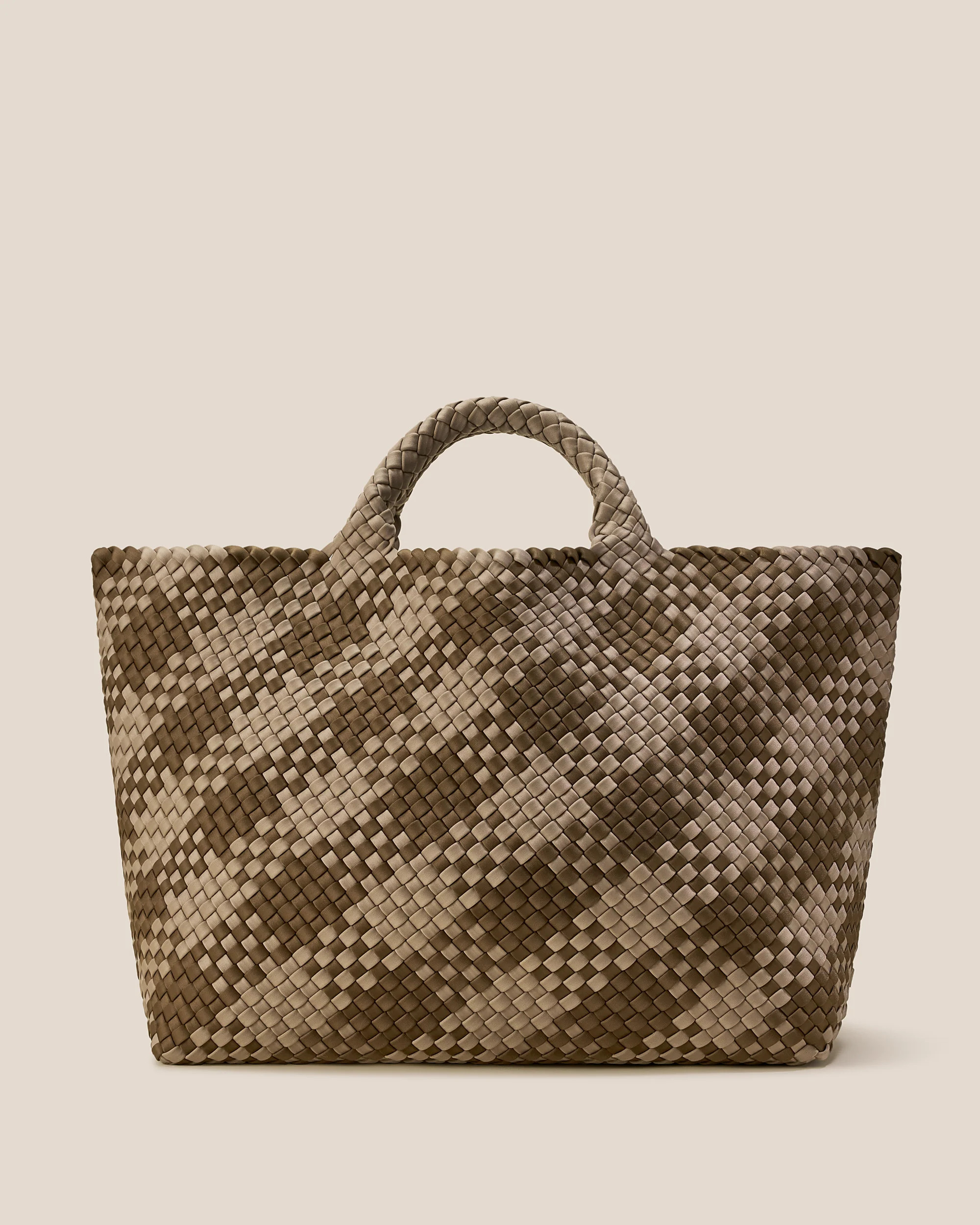 St. Barths Large Tote Plaid | Driftwood | Naghedi