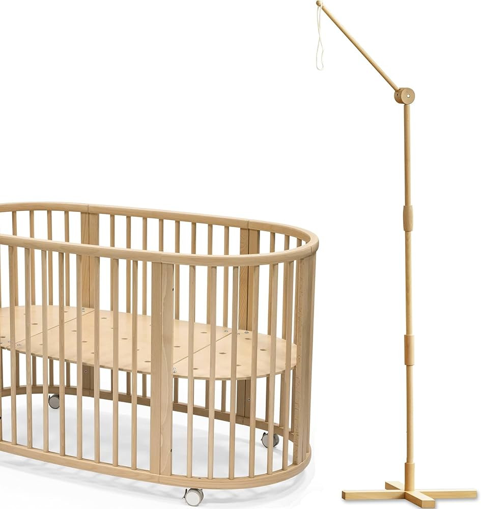 360\u00b0 Adjustable Floor-Standing Crib Mobile Arm 61 Inches for Baby Nursery-Movable Wooden Bab... | Amazon (US)