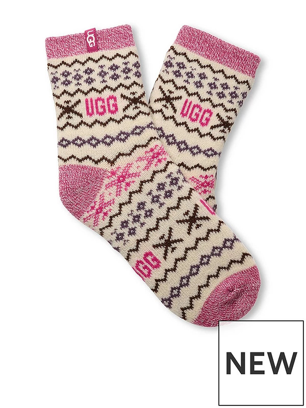 UGG Cressida Cozy Quarter Socks - Print | Very (UK)