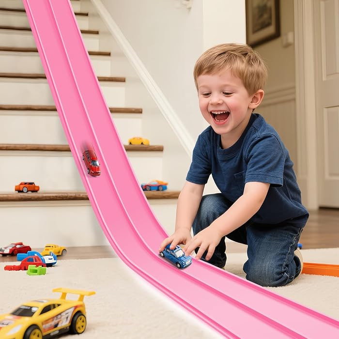 Flexible Race Track for Kids 3+, Flexible Car Track 15Ft Race Track Compatible with Diecast 1/64t... | Amazon (US)