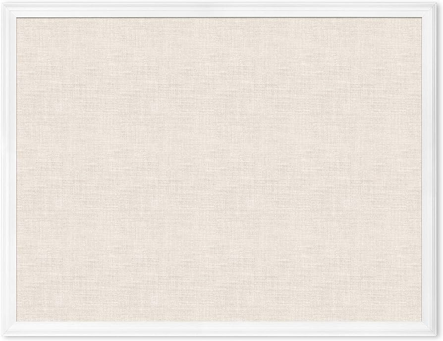U Brands Linen Cork Linen Bulletin Board, 30 x 40 Inches, White Wood Frame (2917U00-01) | Amazon (US)