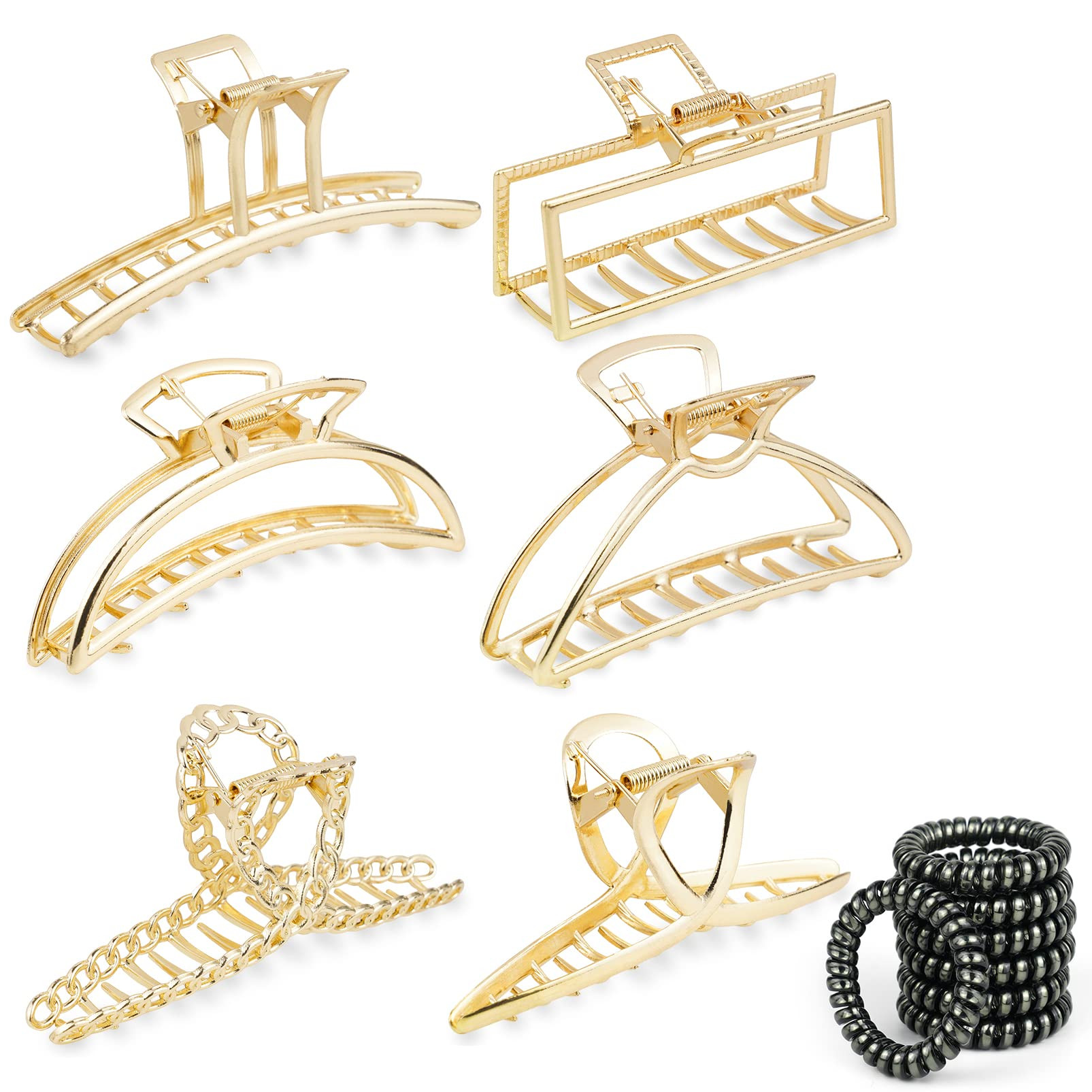 6 Stück Haarklammer, Klaue Clips Haarspangen Damen Metall Goldene rutschfeste haarklammern groß... | Amazon (DE)