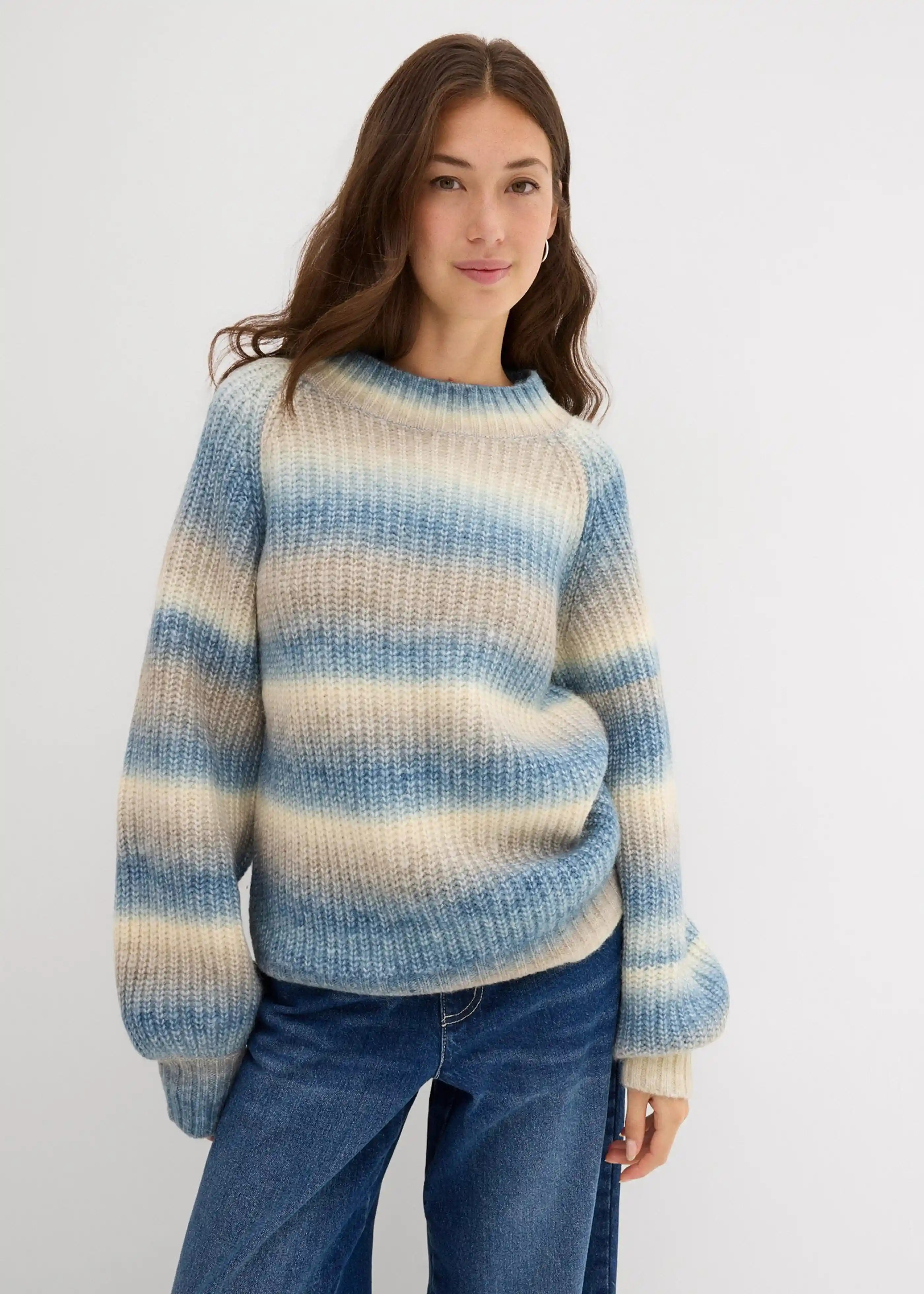 Lässiger Grobstrick-Pullover aus weichem Woll-Mix mit Farbverlauf | Bonprix DE