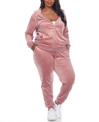 Plus Size Velour Tracksuit Loungewear 2pc Set | Macy's