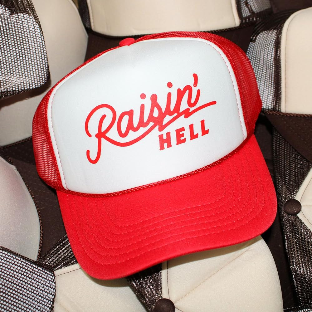 Raisin' Hell Trucker Hat | Vintage Cowboy Cowgirl Western Country Trendy | Premium Mesh Foam Snap... | Amazon (US)