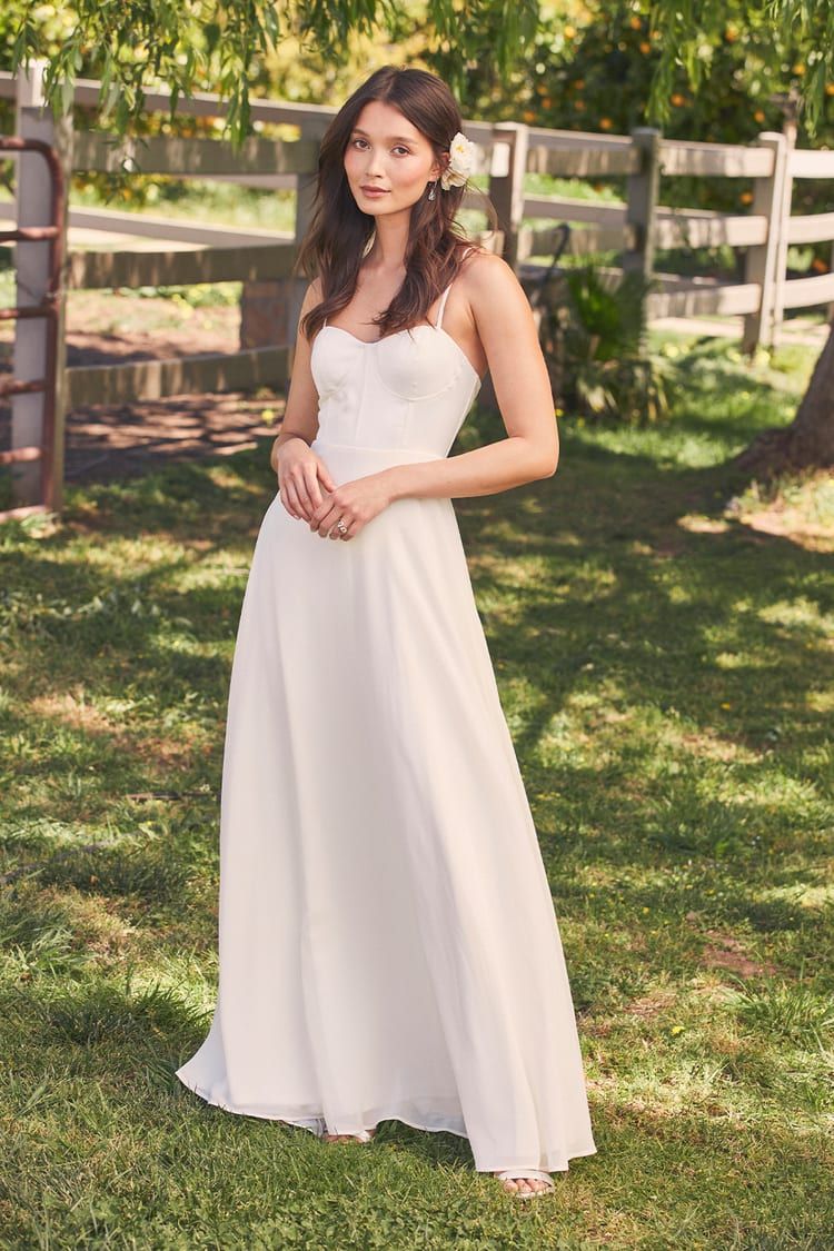 Best Part Of Me Cream Satin Bustier Maxi Dress | Lulus (US)