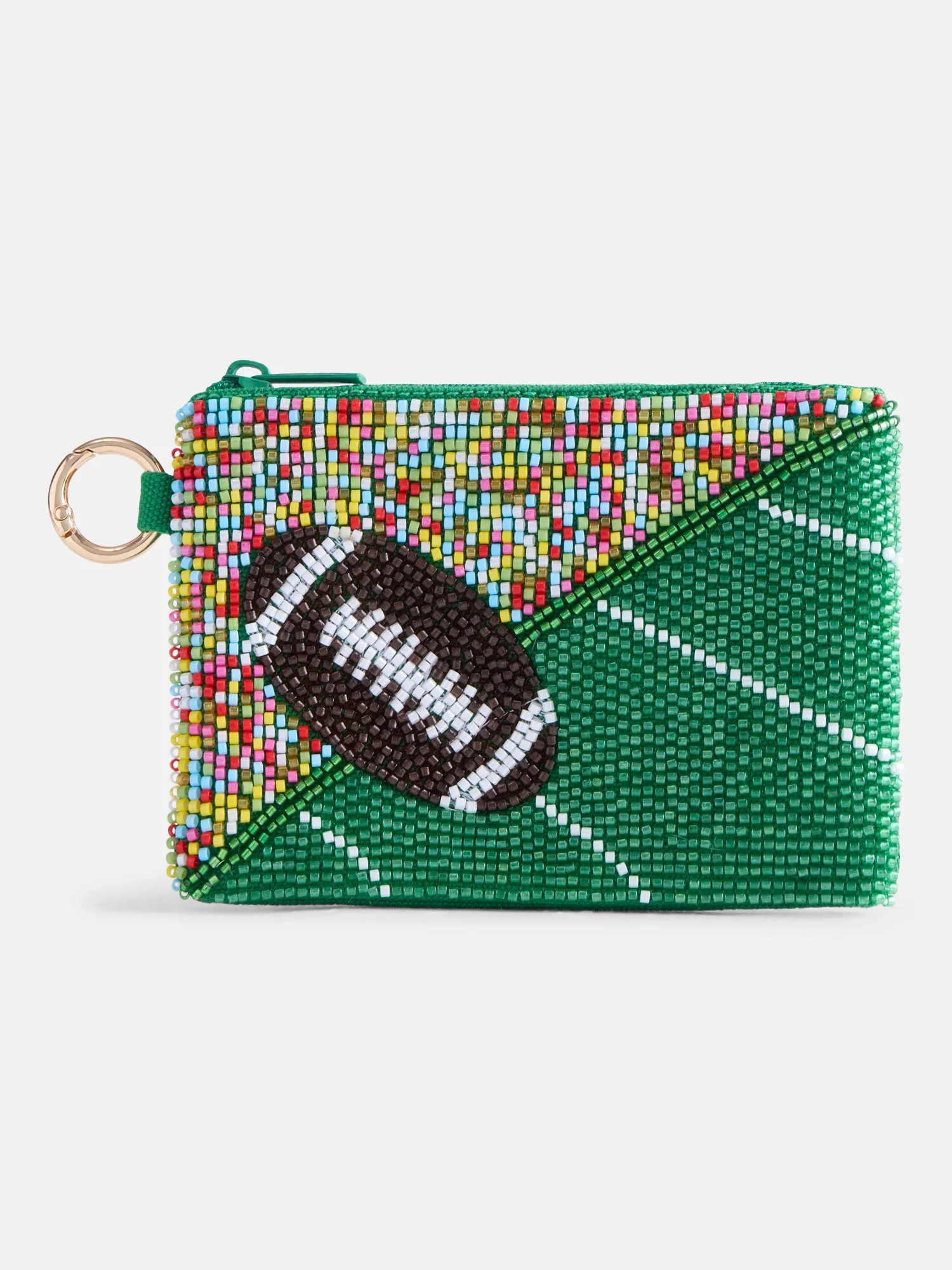 No Boundaries Women’s Game Day Touchdown Beaded Pouch, Gold | Walmart (US)