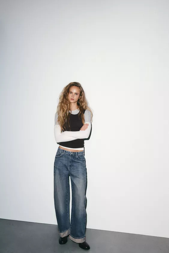 JEANS TRF BAGGY FOLDED VITA MEDIA | Zara IT