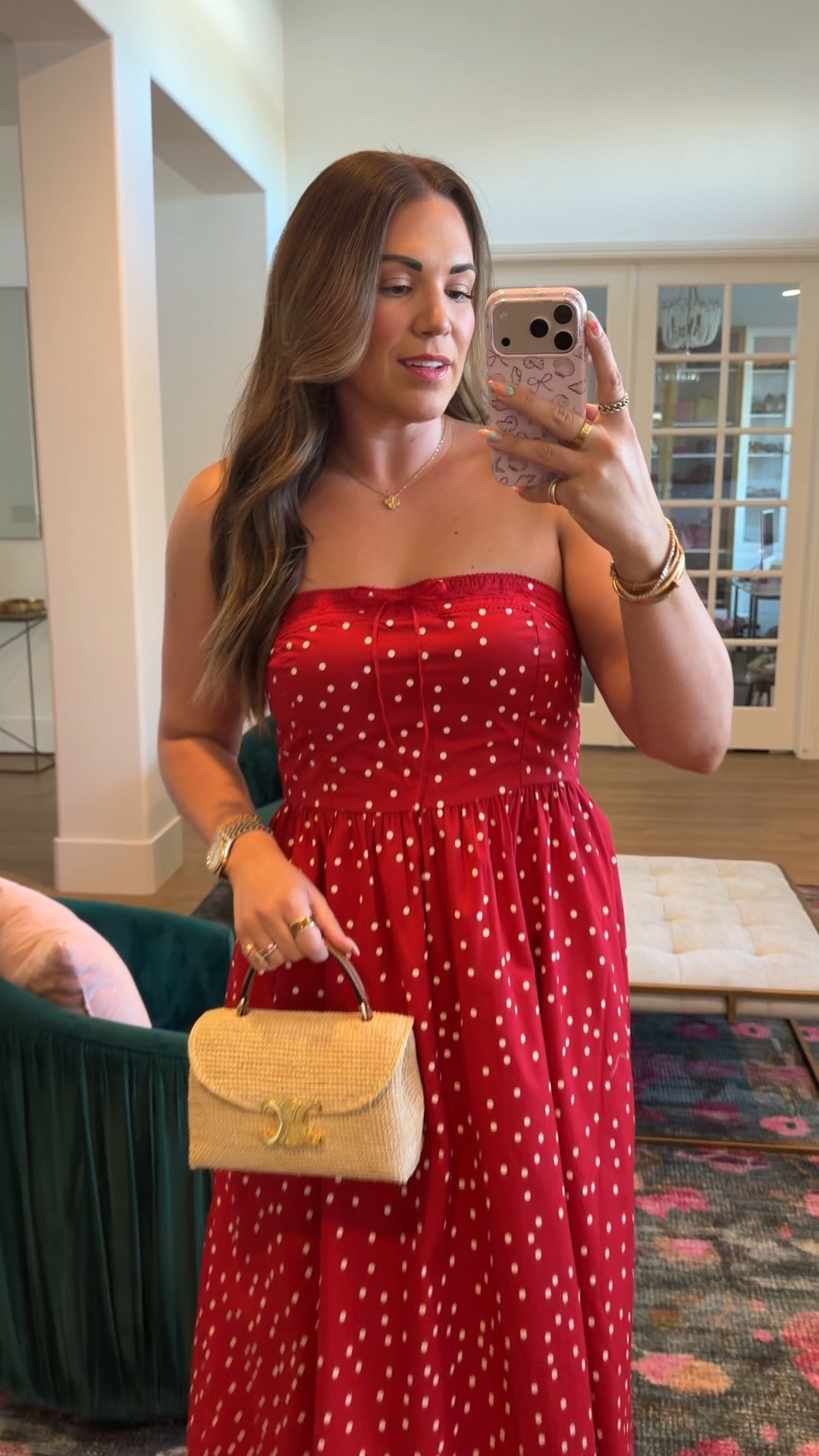 curvy midsize summer look! wearing size medium in red polka dot strapless maxi dress ❤️

#LTKSeasonal #LTKMidsize