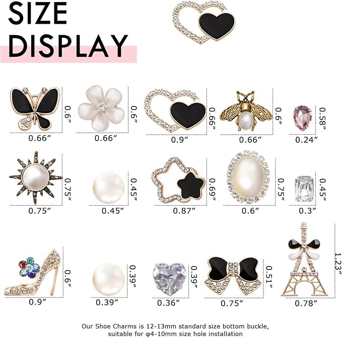 15PCS Bling Shoe Charms for Shoes, Pearl Crystal Shoe Decoration Charms, Fashion Jewelry Diamond ... | Amazon (CA)