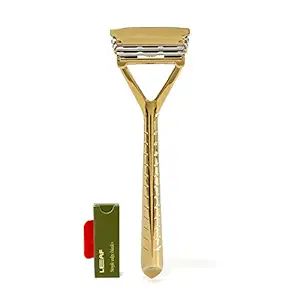 Leaf Shave | Leaf Razor, Gold - Eco-Friendly Razor for Women & Men, Multi-Blade, Pivoting Head Ra... | Amazon (US)