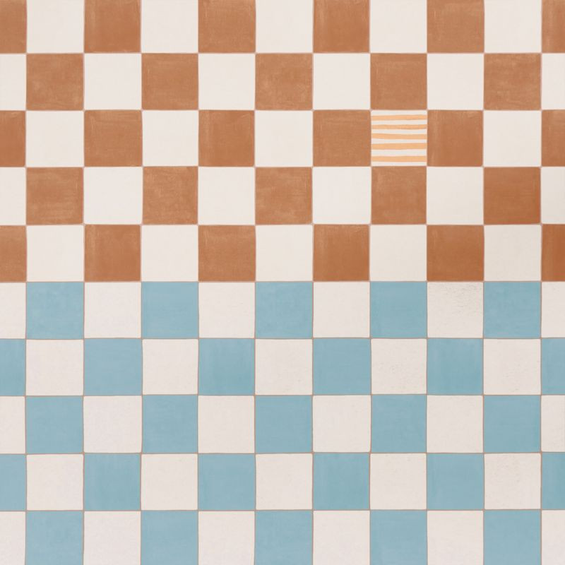 Backdrop Gambit Teal and Earthy Brown Wallpaper | Crate & Barrel
