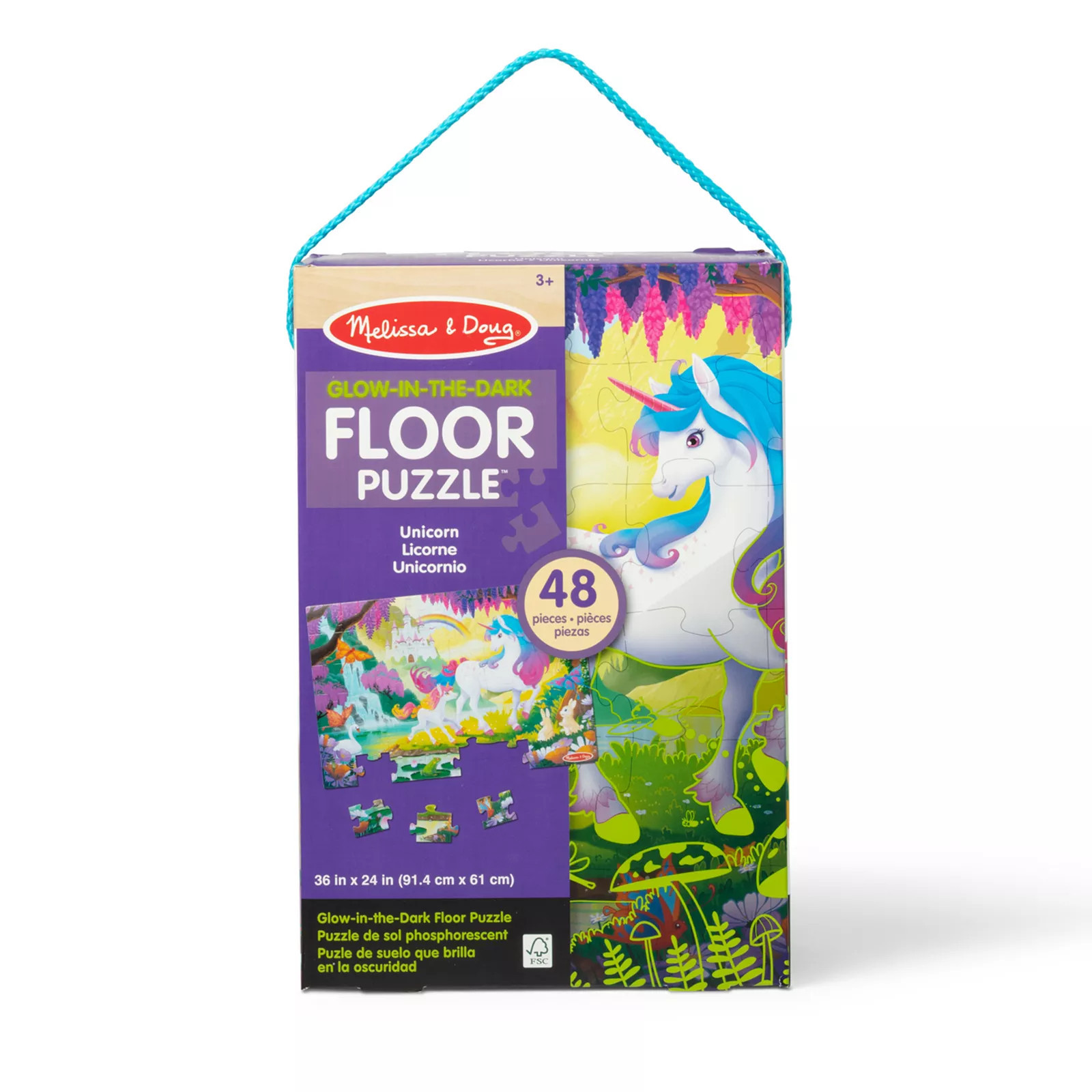 Melissa & Doug Unicorn 48-Piece Glow-in-the-Dark Floor Puzzle, Multi | Kohl's