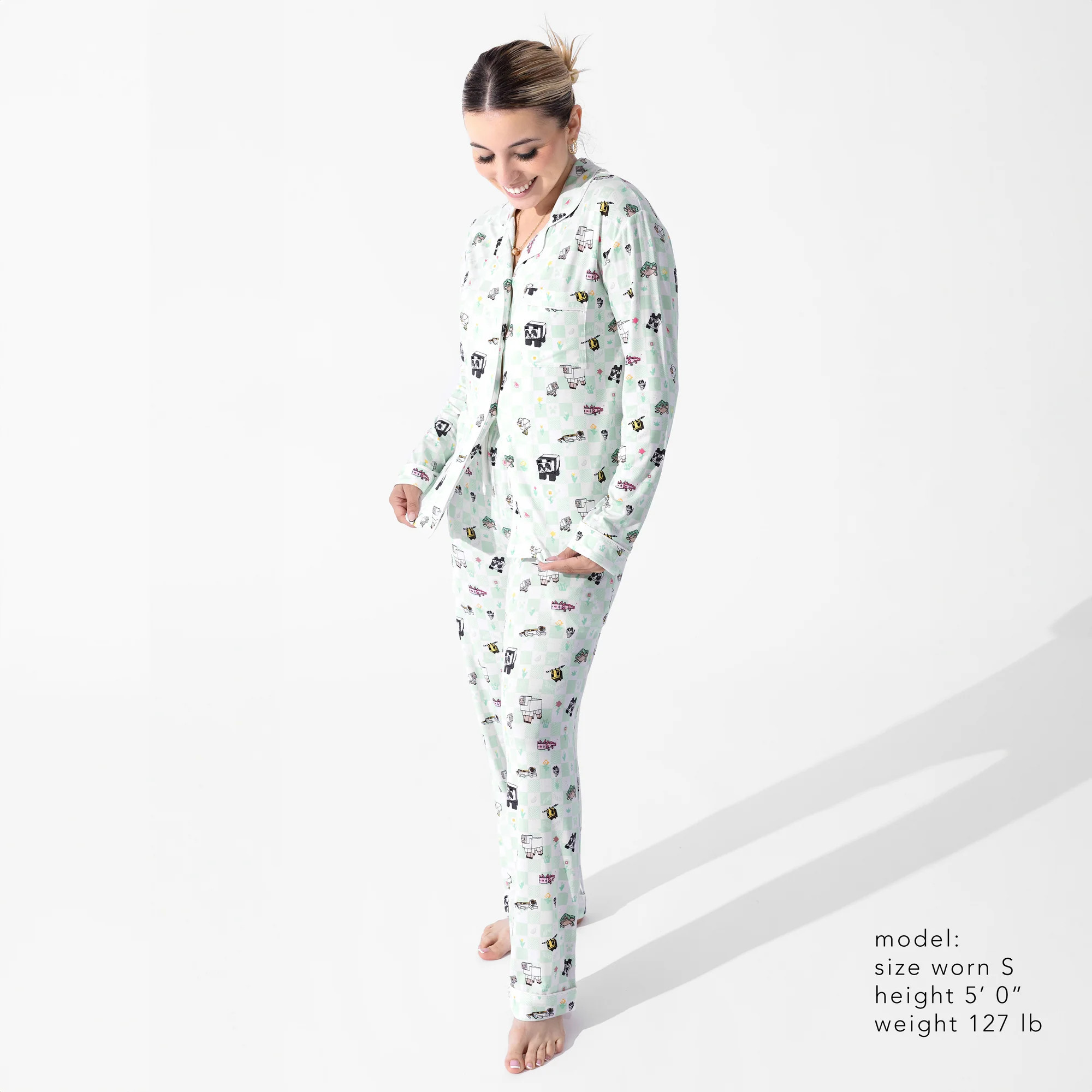 Minecraft Sleep Repeat Bamboo Women's Pajama Set | Bellabu Bear