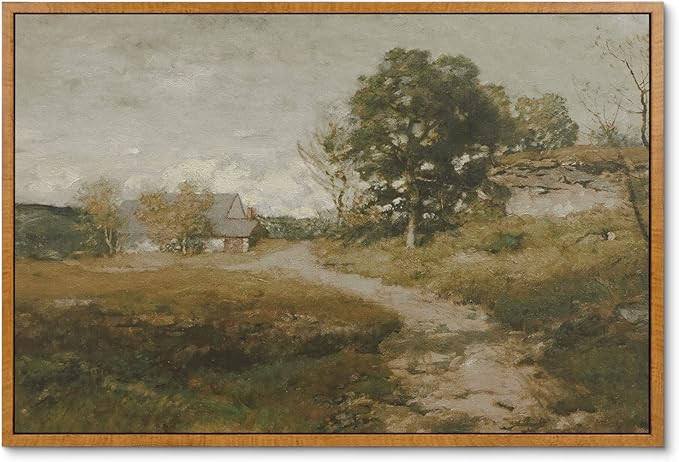 InSimSe Framed Canvas Wall Art Room Decor Classical Oil Painting Canvas Prints "Arkville Landscap... | Amazon (US)