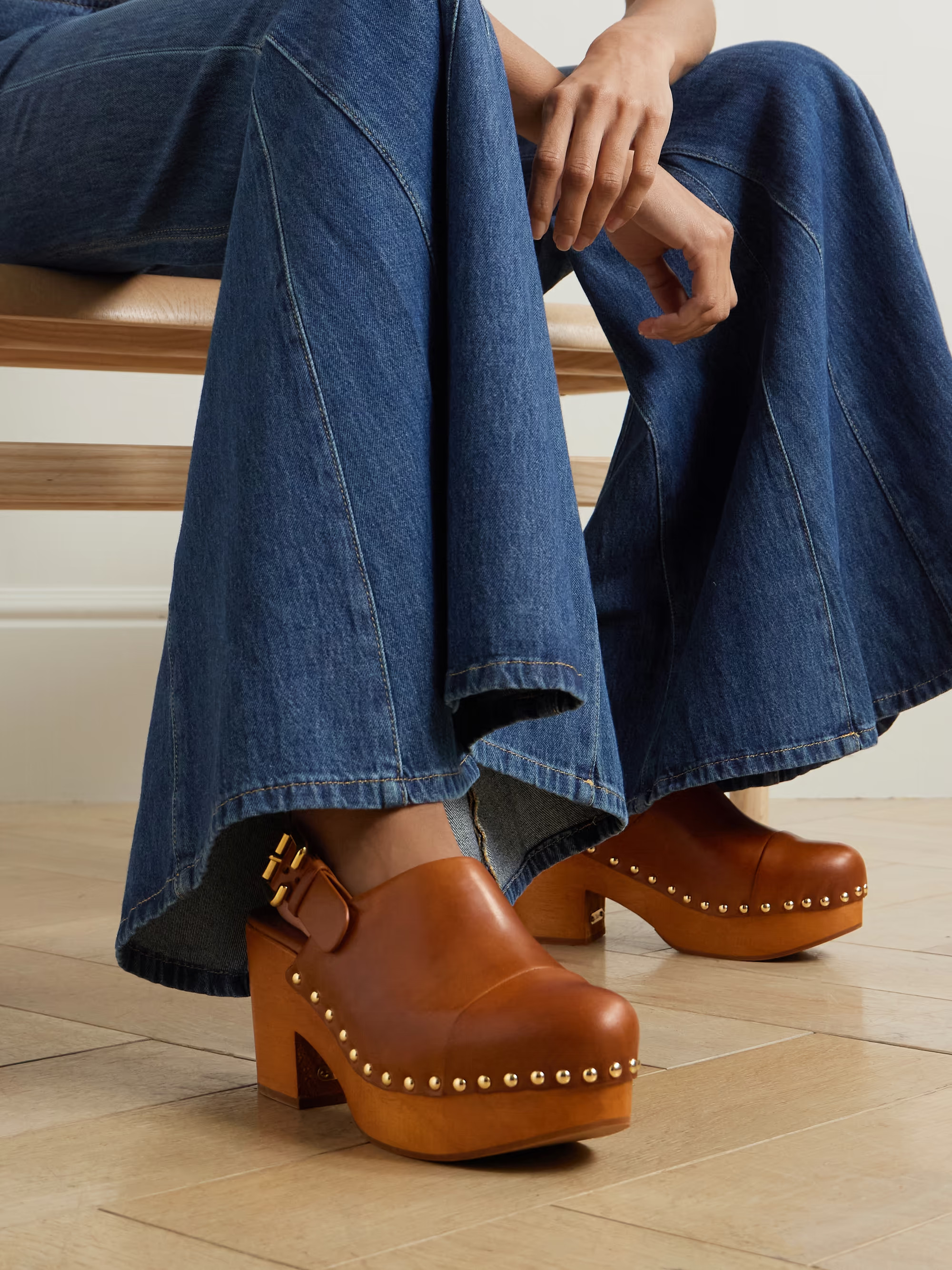 Jeannette studded leather slingback platform clogs | NET-A-PORTER (UK & EU)