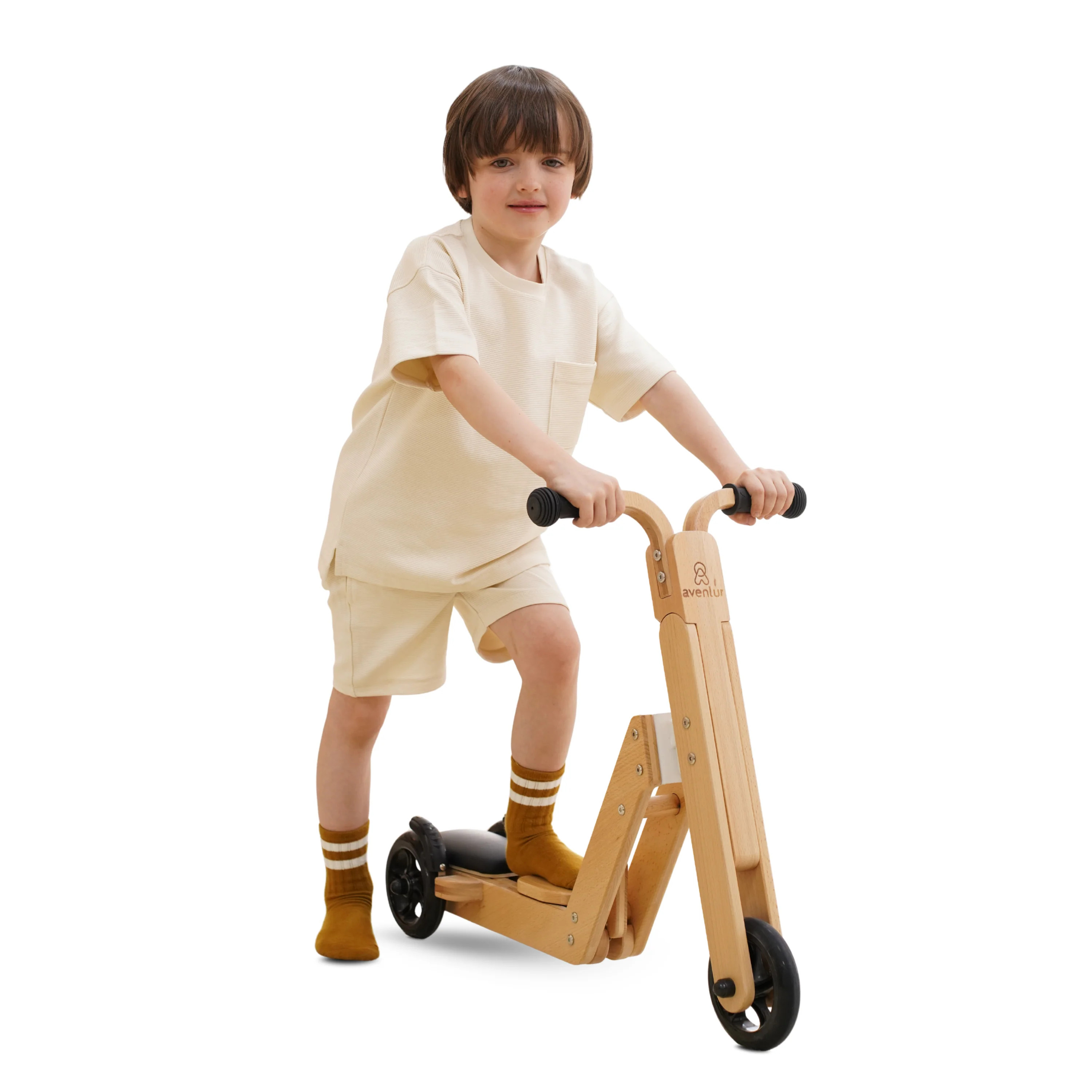 Juneberry 2-in-1 Wooden Scooter & Ride-On Toy for Toddlers | Avenlur