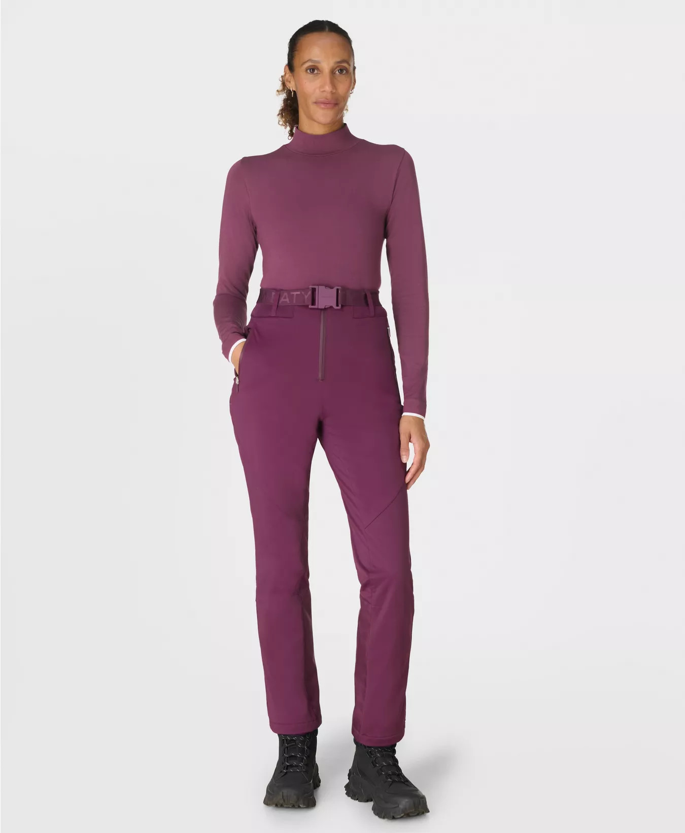 Modal High Neck Base Layer Top - Plum Purple | Women's Base Layers & Long Sleeve Tops | Sweaty Be... | Sweaty Betty UK