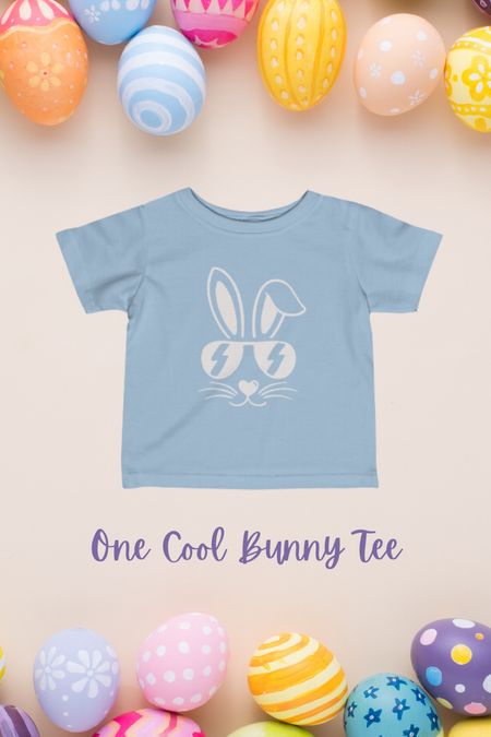 Cool bunny T-shirt for little. Perfect for a casual Easter tee! Caden will be wearing this to our church egg hunt! 
Comes in several colors! Pink, green, yellow, gray and blue bunny tee! 
Runs tts 


#LTKSeasonal #LTKbaby #LTKkids