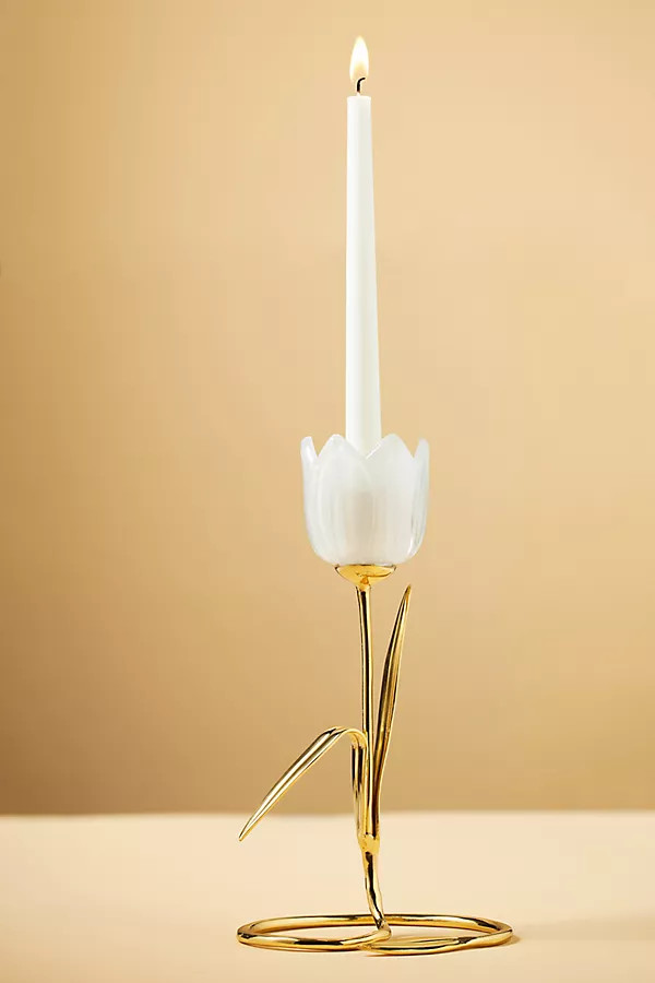 Tulip Brass Candle Holder | Anthropologie (US)