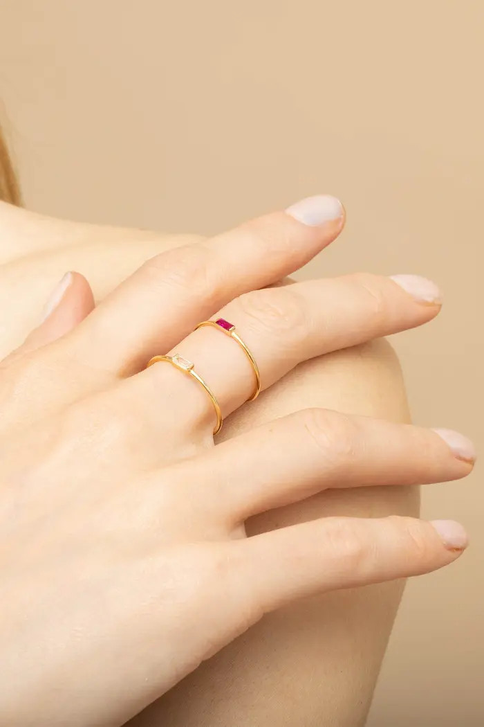 Oradina 14K Gold Fresco Baguette Ring | Nordstrom | Nordstrom