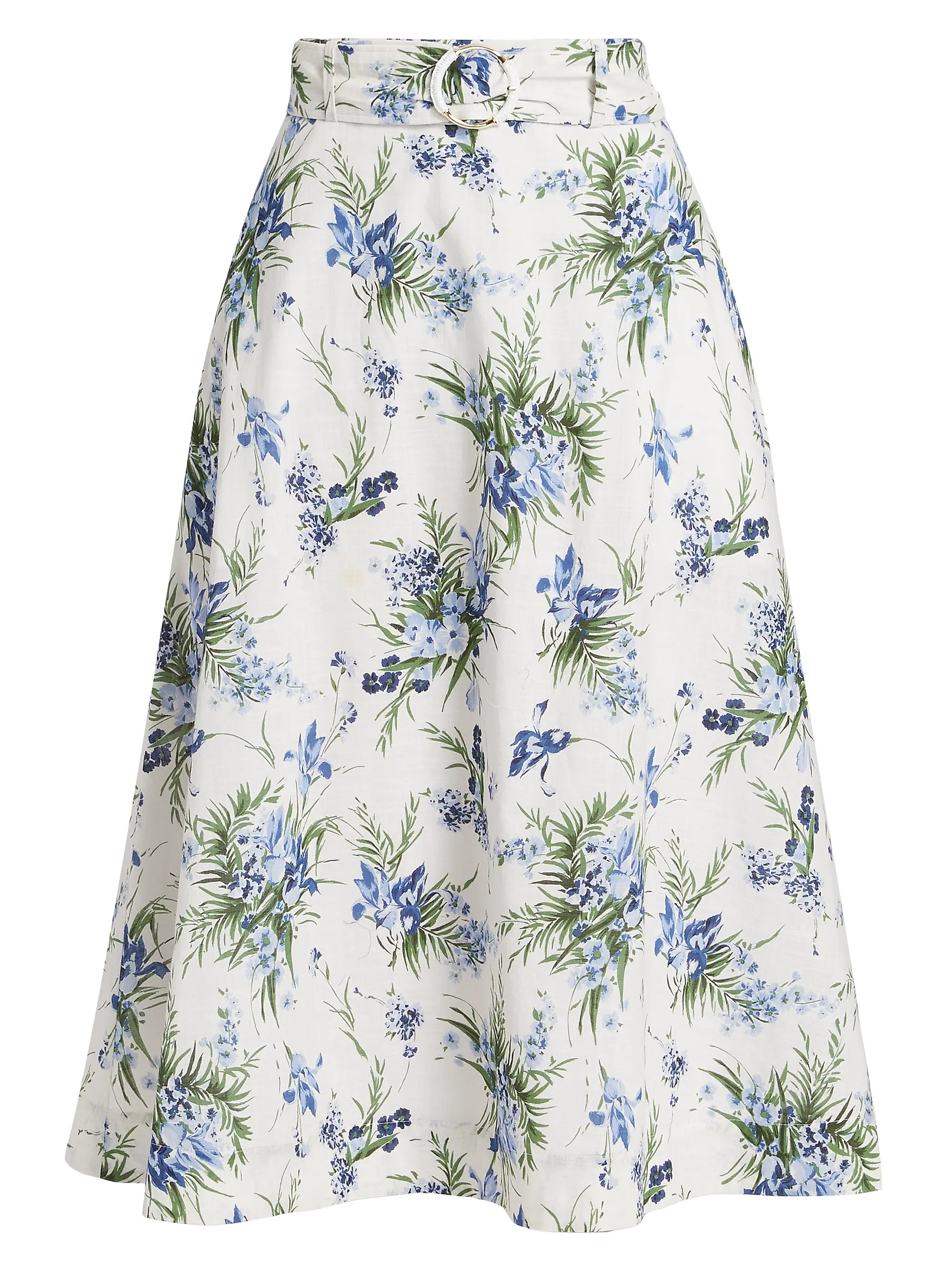 Arwen Floral Cotton Belted Midi-Skirt | Saks Fifth Avenue