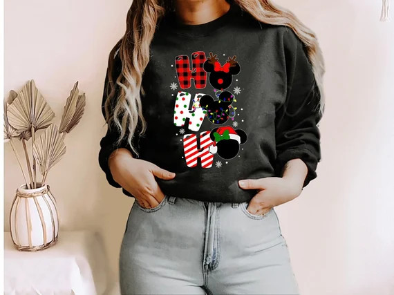 Ho ho ho sweatshirt, Disney Christmas Sweatshirt, Mickey Mouse Christmas Shirt, Christmas Gift Sh... | Etsy (US)