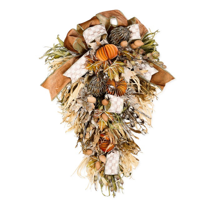 Mocha Check Harvest Swag | MacKenzie-Childs