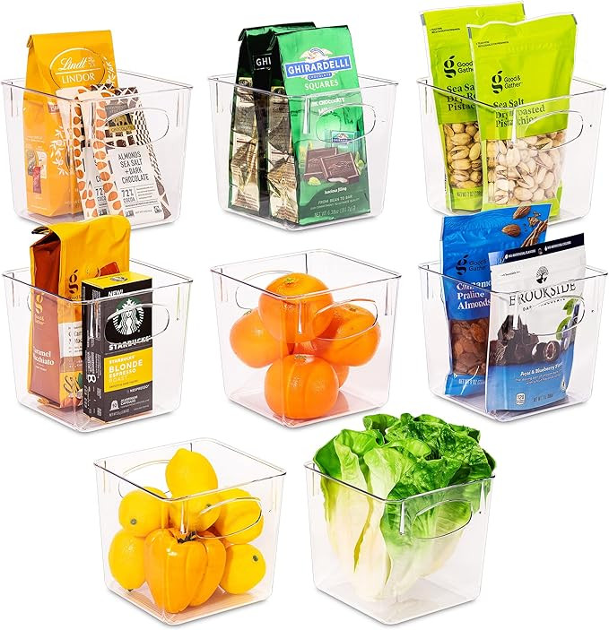Sorbus Plastic Storage Bins Clear Pantry Organizer Box Bin Containers for Organizing Kitchen Frid... | Amazon (US)