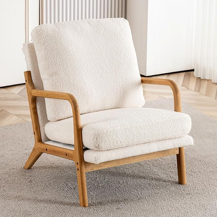 Mid Century Modern Accent Chairs for Living Room, 23\u201d Wide Comfy Chair for Bedroom, Small Co... | Amazon (US)