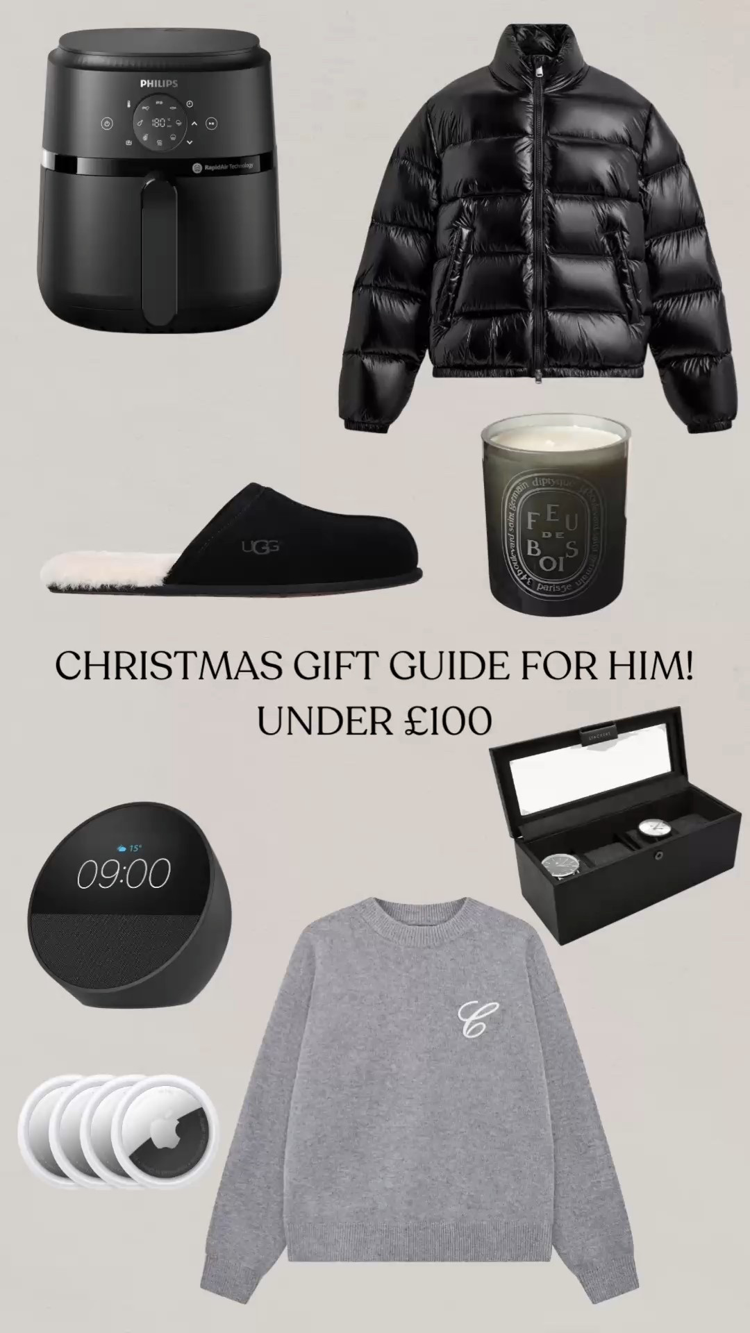 Christmas Gift Guide for Him Under £100!

Tags: Christmas, Gifts, Gift Guide, Knit Jumper, Candle, Puffer Jacket, Watch, Air Fryer, Boyfriend, Husband, Dad, Brother, Present

#LTKwinter #LTKgiftguide #LTKuk
