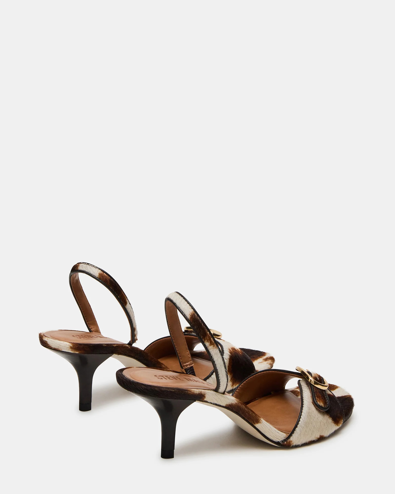 HENRIETTA Brown Cow Print Slingback Square-Toe Women's Heel | Steve Madden (US)